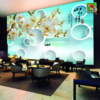 金色玉蘭映華堂 廠家直銷大型無縫壁畫，誠邀藝術(shù)空間加盟共創(chuàng)未來